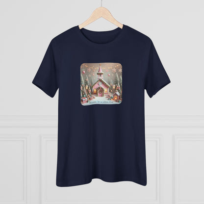 💖🏡 Pink Christmas Village - Oh Come, Let Us Adore Him ✨🎄 - Women's Softstyle Tee - Whippie's