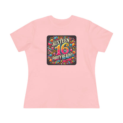 Sweet 16 & Party Ready - Women's Softstyle Tee - Personalizable - Whippie's