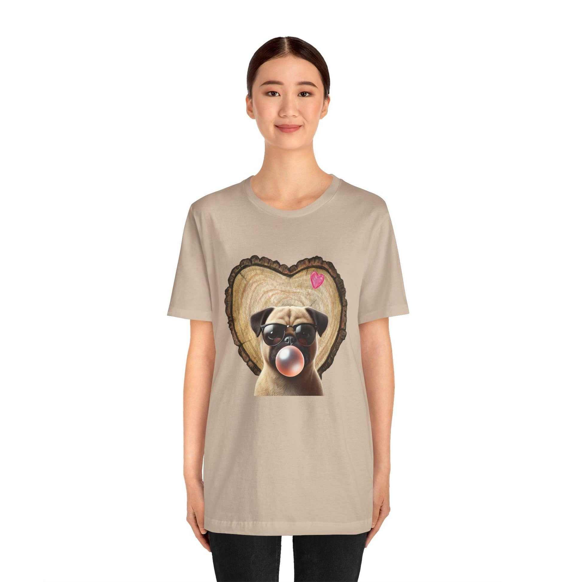 Pug Love - Unisex Jersey Tee - 🐶💕 Spread the Love with a Bubbly Pug! 💕🐶 - Whippie's