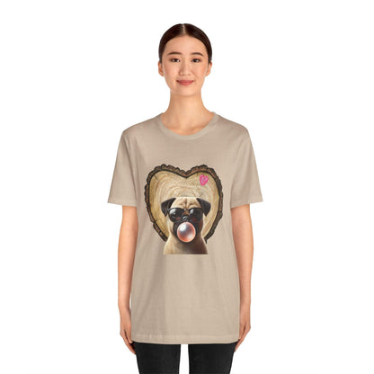Pug Love - Unisex Jersey Tee - 🐶💕 Spread the Love with a Bubbly Pug! 💕🐶 - Whippie's
