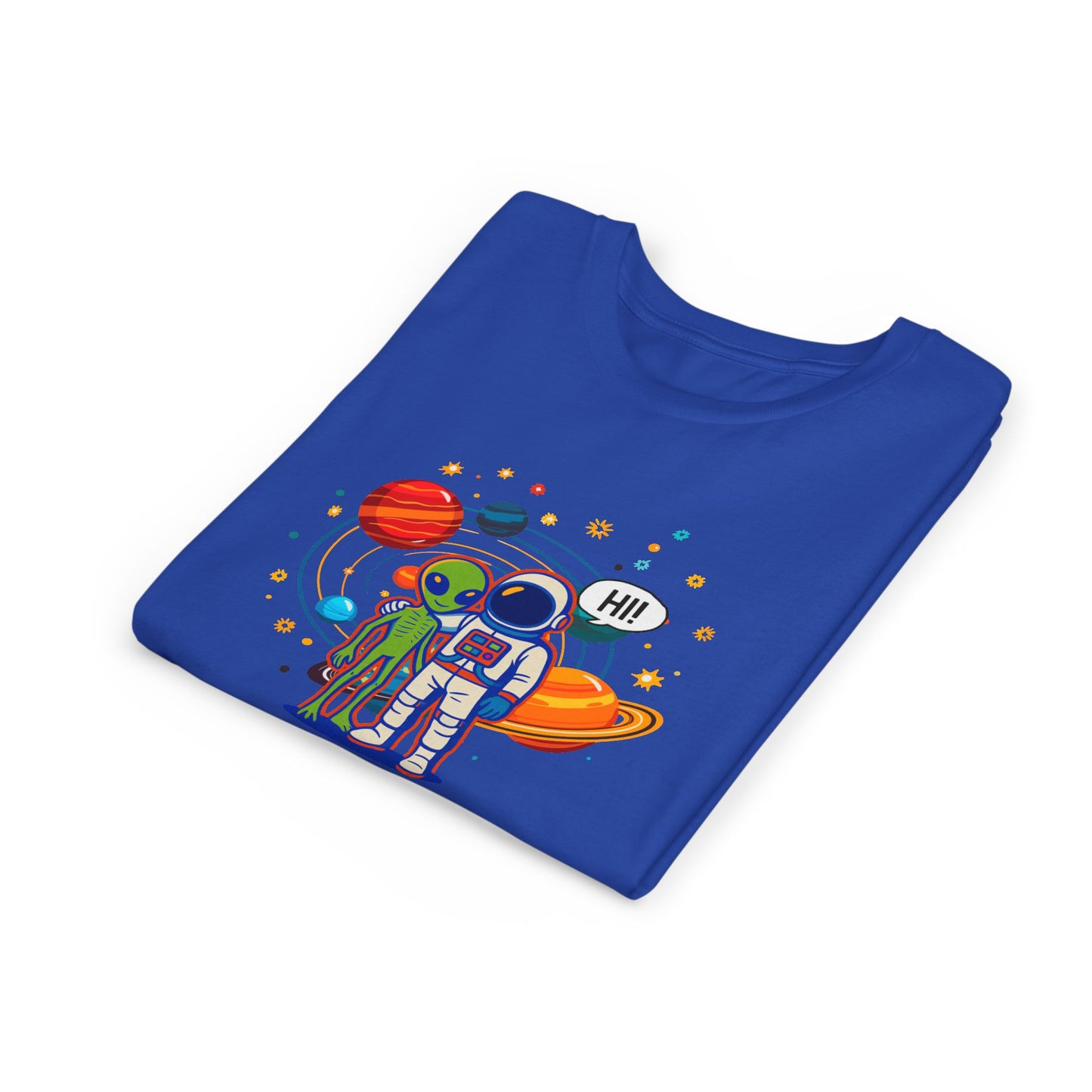 Greetings from Outerspace: Friendly Alien & Astronaut Youth Tee