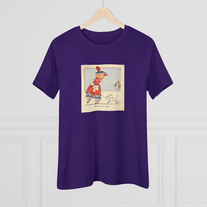 Christmas is Here - Vintage Girl with Poodle - Women's Softstyle Tee - Whippie's