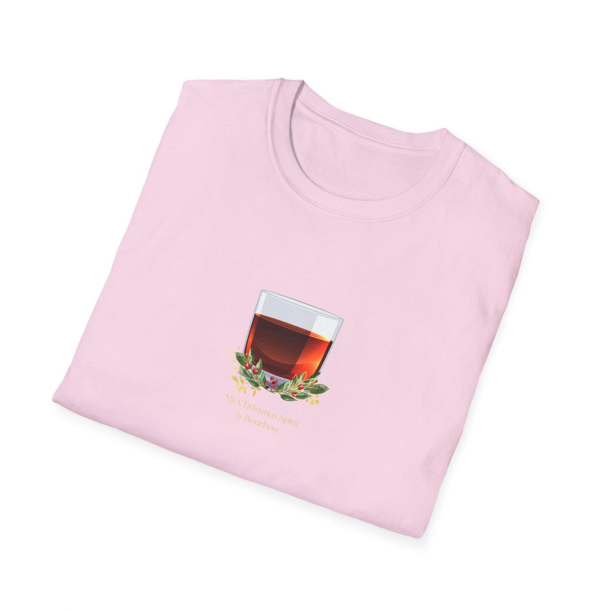 My Christmas Spirit is Bourbon 🥃🎄 - Unisex Softstyle T-shirt - Whippie's