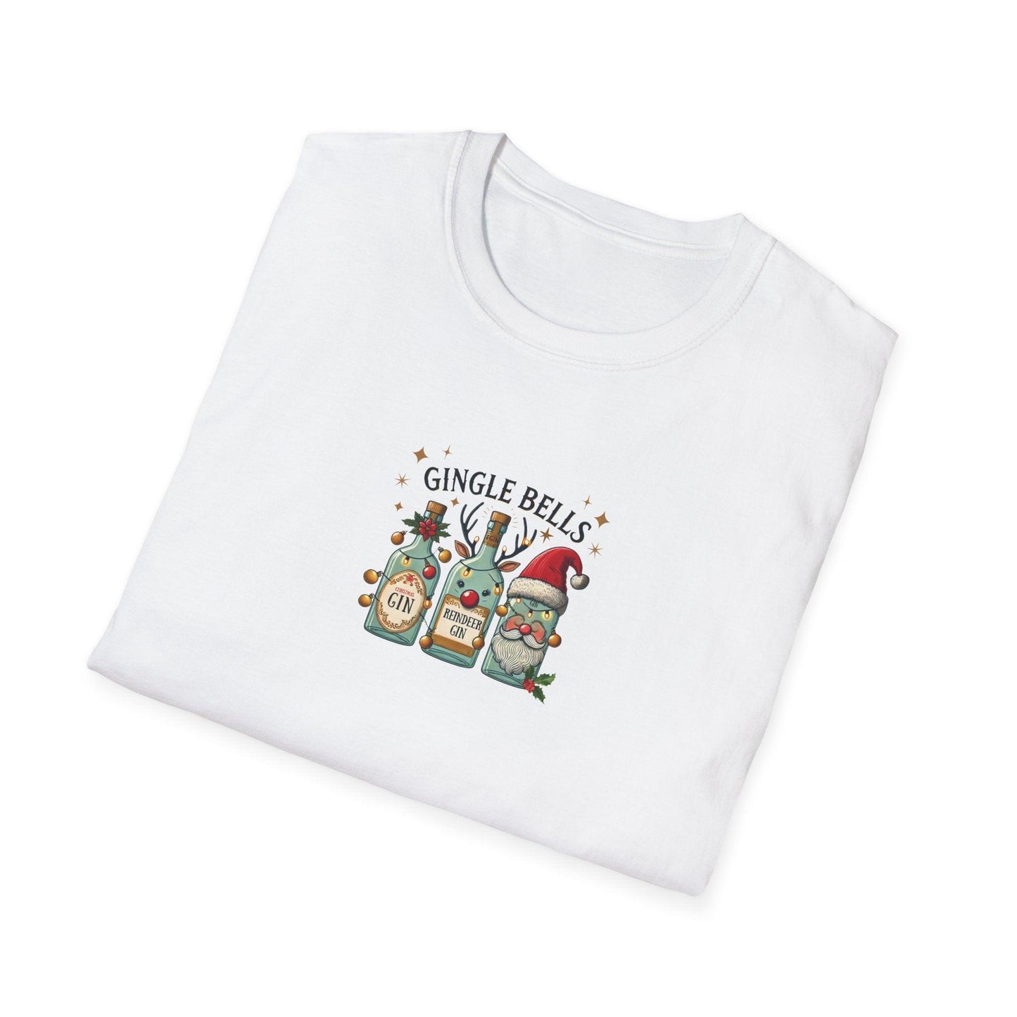 Gingle Bells, Gin All the Way! 🎄🎅🍸 - Unisex Softstyle T-shirt - Whippie's