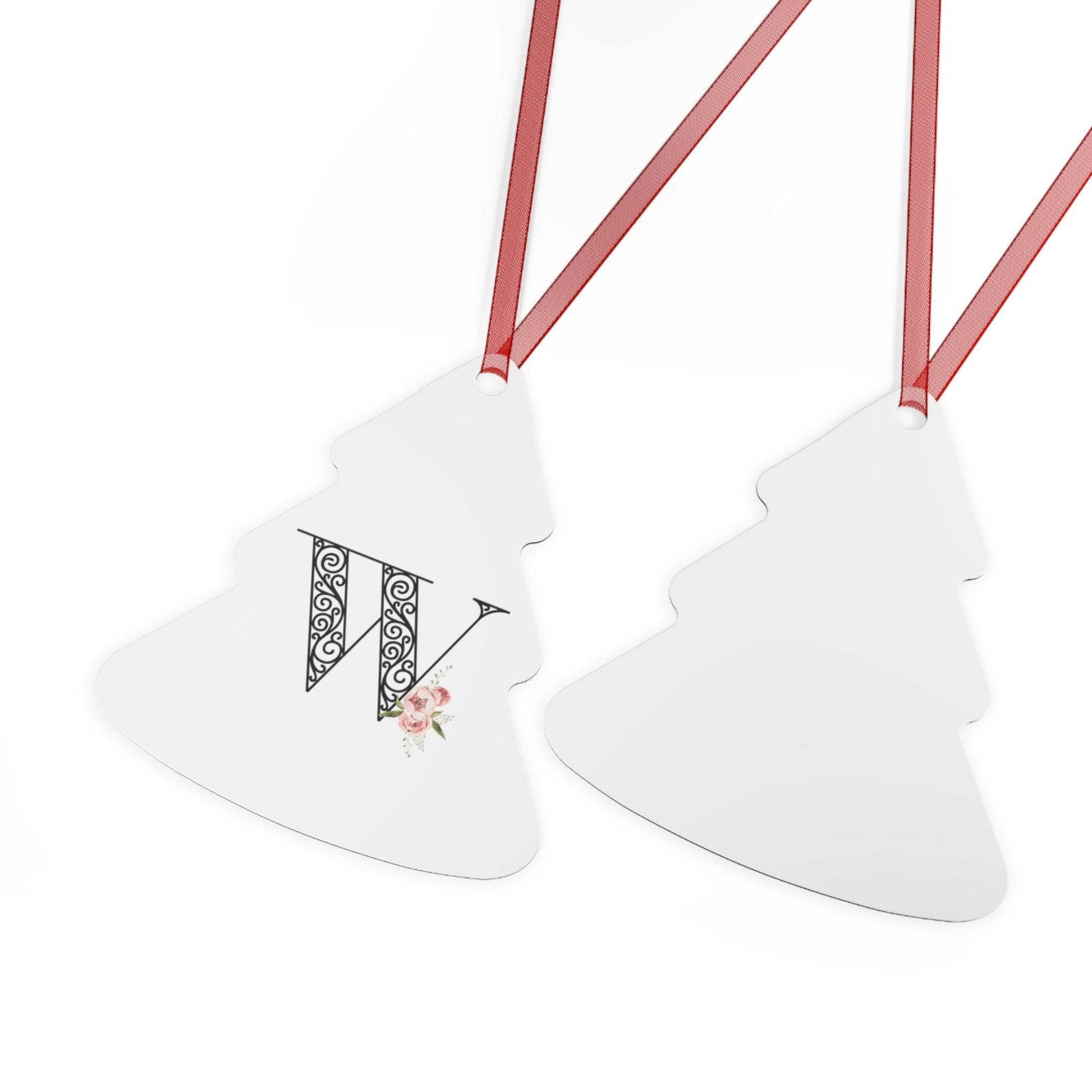 Floral Letters: Letter W - Metal Christmas Ornament - Whippie's