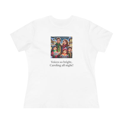 Voices so bright, Caroling all night! - Women's Softstyle Tee - Whippie's