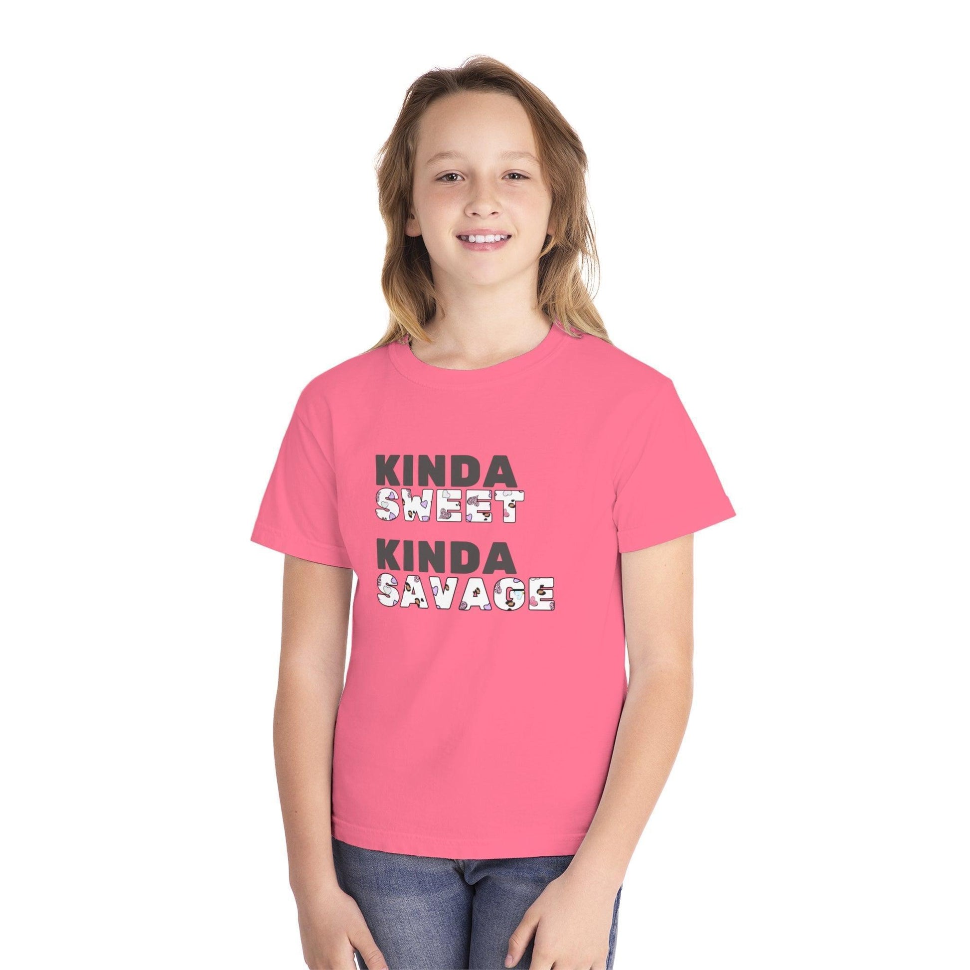 ✨ Kinda SWEET Kinda SAVAGE 😎 Youth Midweight Tee 💖 - Whippie's