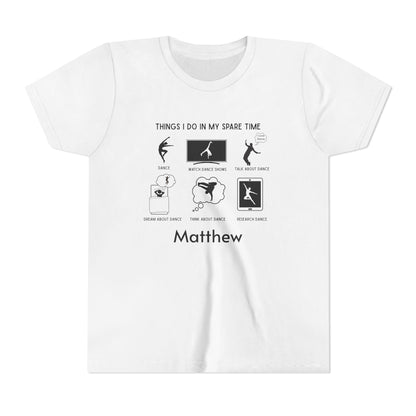 My Spare Time = Dance Time Boys' Youth Tee - Personalizable - Whippie's