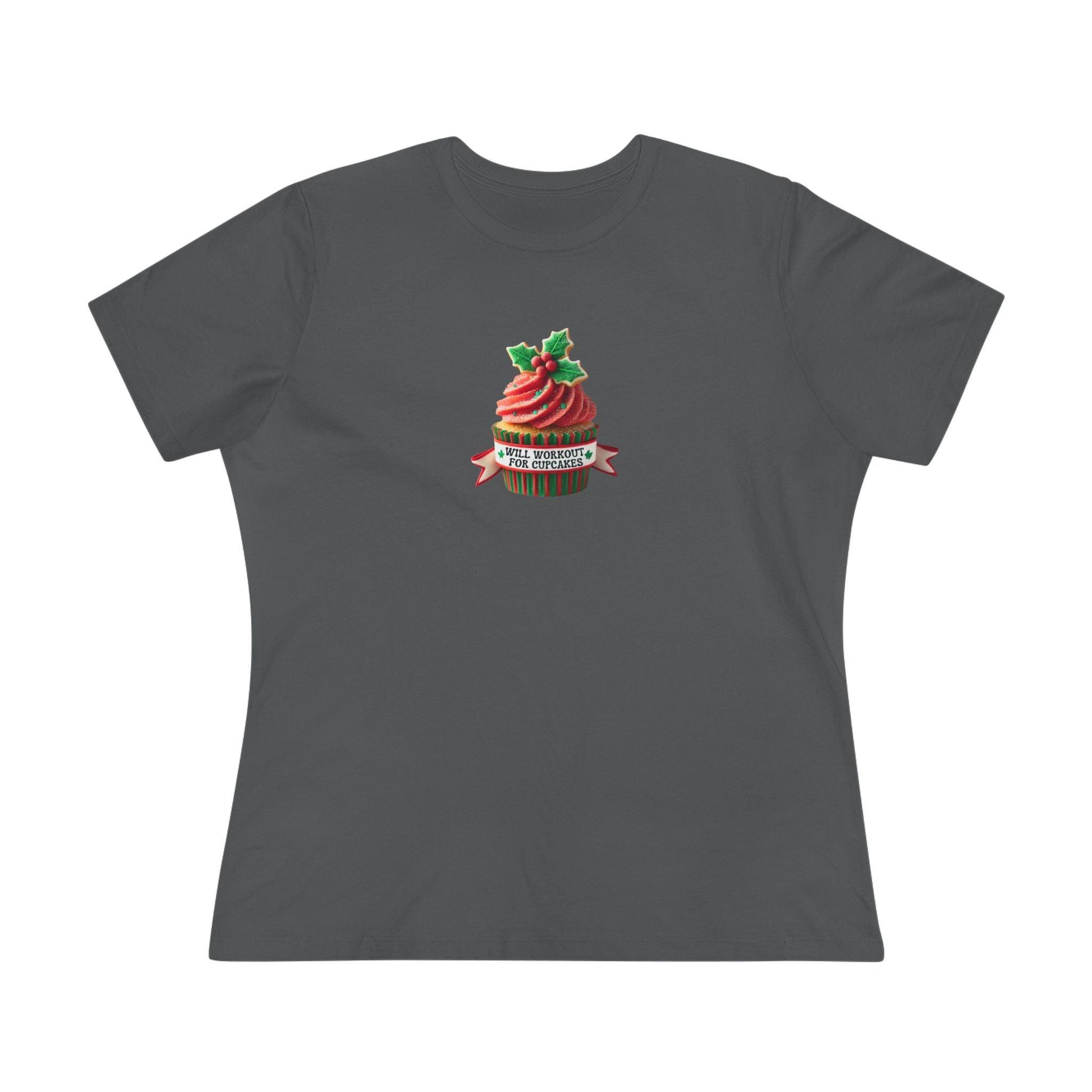 Will Workout for Cupcakes - Christmas Edition - Fuel Your Fitness! 🧁💪🎄 - Women's Softstyle Tee - Whippie's