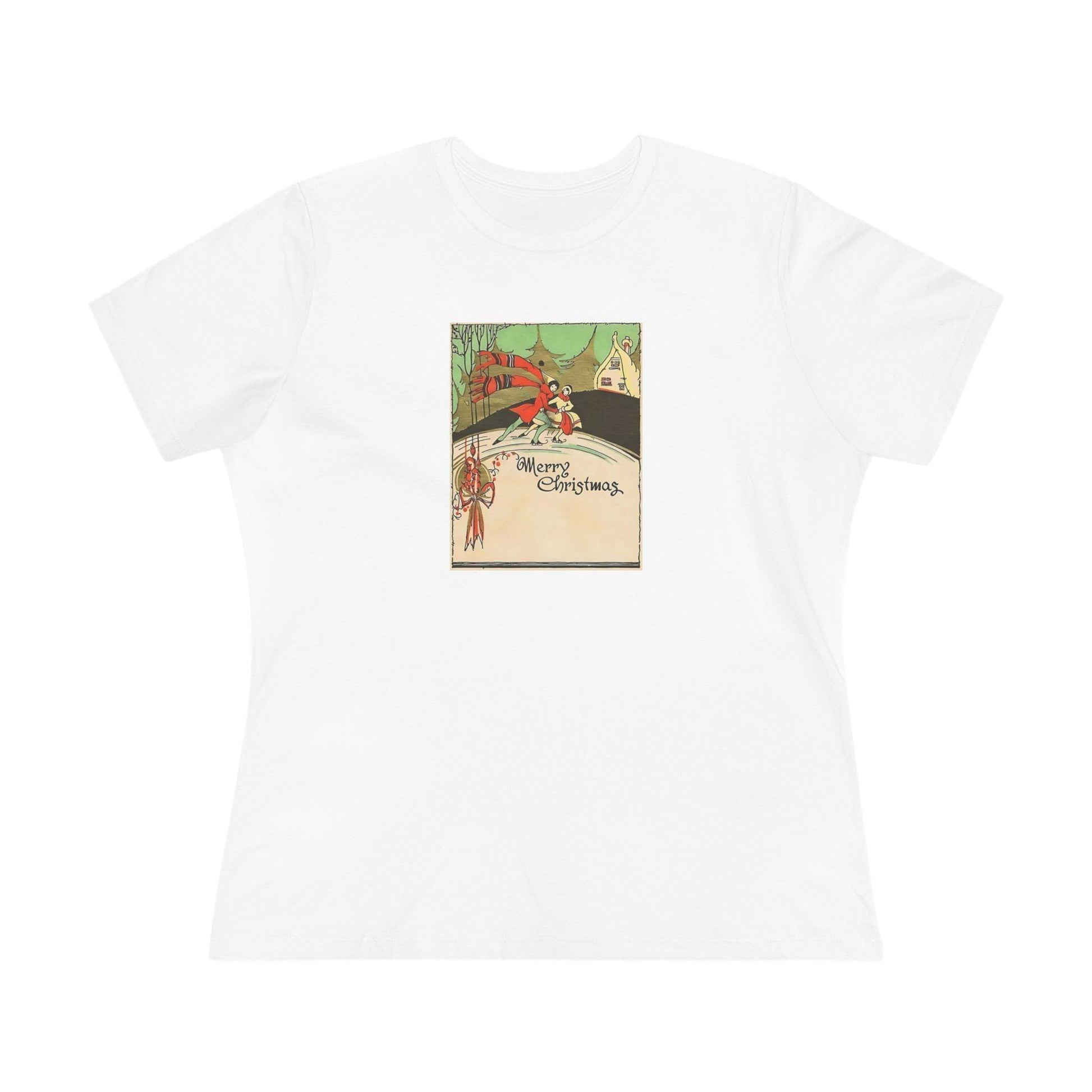 Merry Christmas - Ice Skating Couple - Women's Tee - Whippie's
