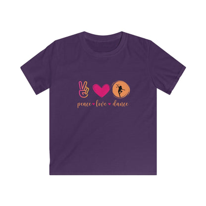 Peace, Love & Dance Youth Tee - ✌️❤️💃 Express Yourself Through Movement! 💃❤️✌️ - Whippie's