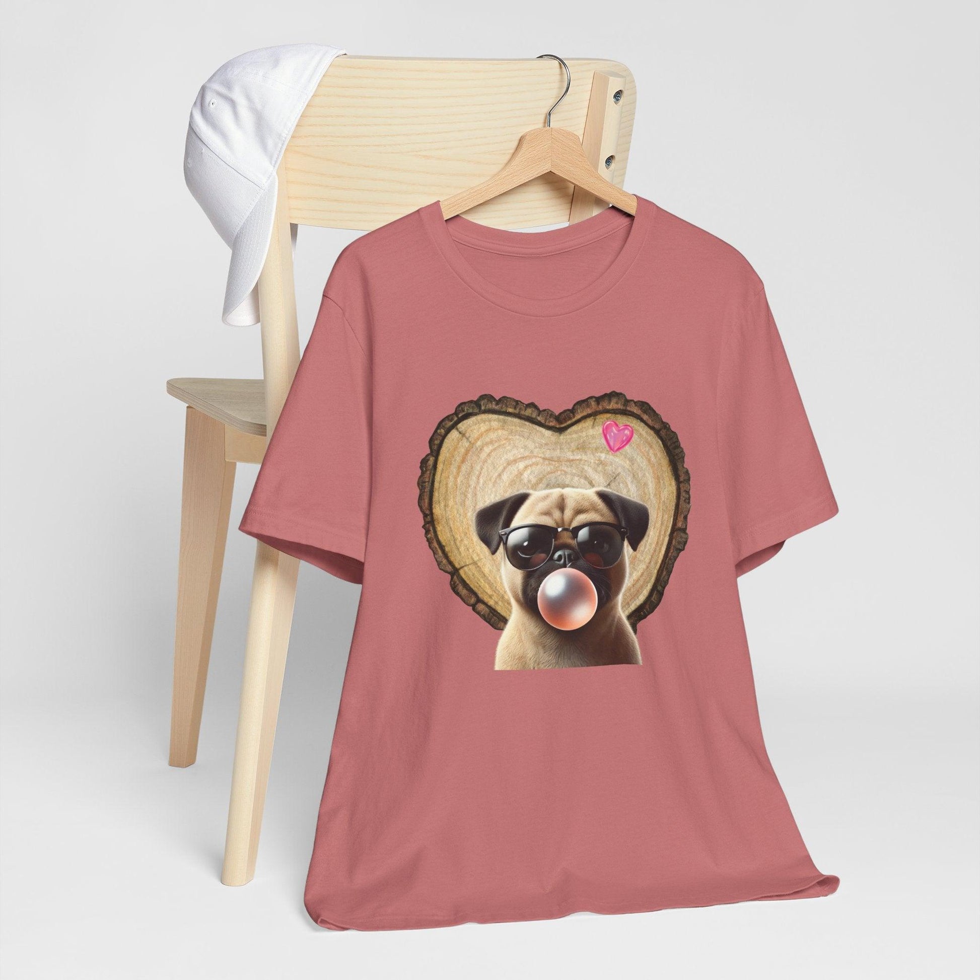 Pug Love - Unisex Jersey Tee - 🐶💕 Spread the Love with a Bubbly Pug! 💕🐶 - Whippie's