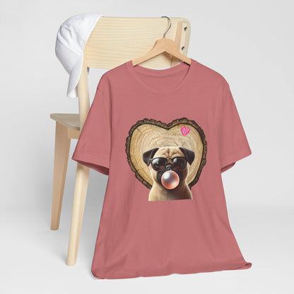 Pug Love - Unisex Jersey Tee - 🐶💕 Spread the Love with a Bubbly Pug! 💕🐶 - Whippie's