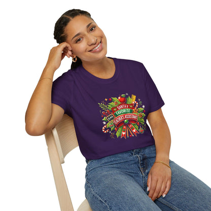 Santa's Favorite Teacher's Assistant - Spreading Holiday Cheer in the Classroom! 🎅🎄 Unisex Tee 🍎🎅 - Whippie's