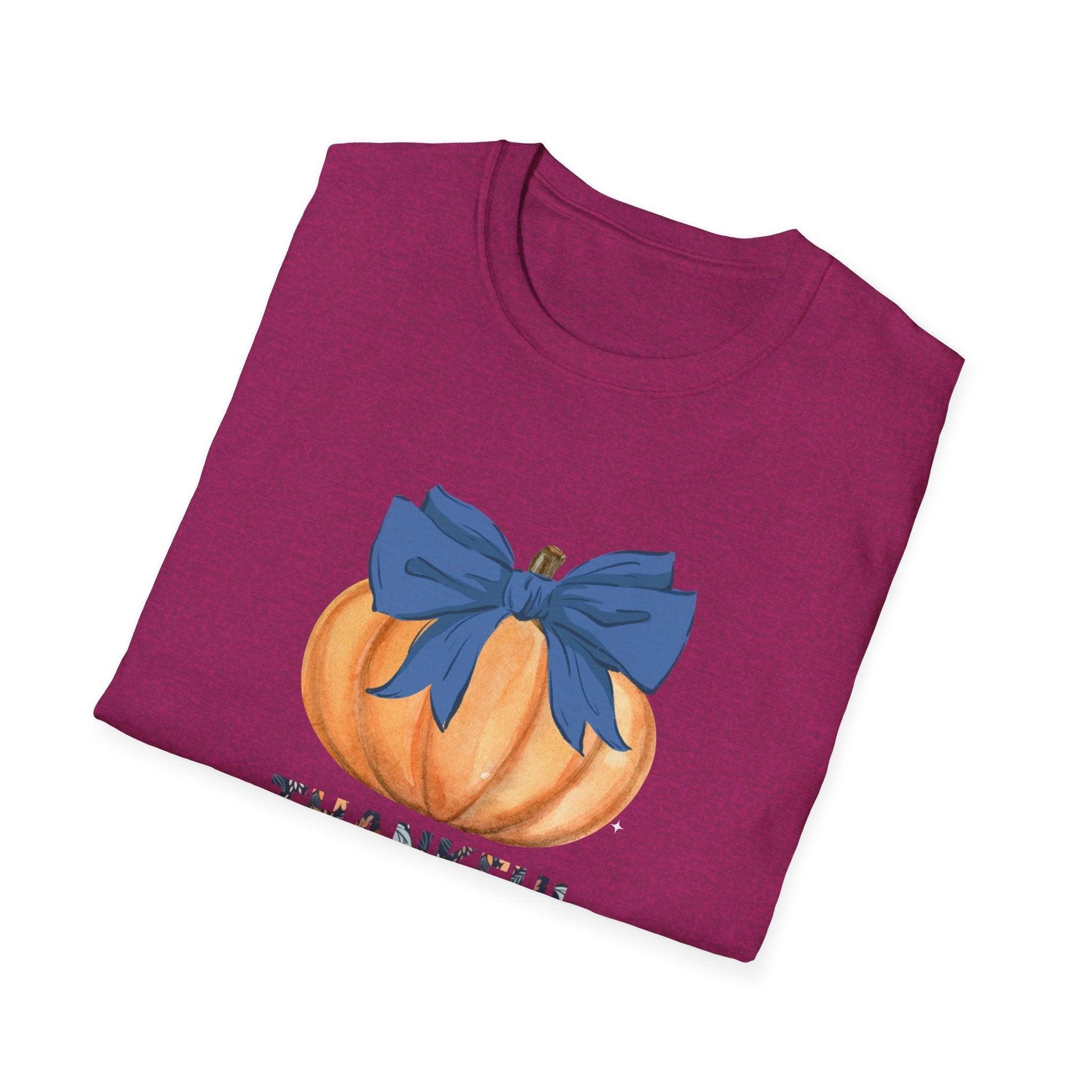 Thankful Pumpkin Tee - A Heart Full of Gratitude! 🧡💙 Unisex Tee - Whippie's