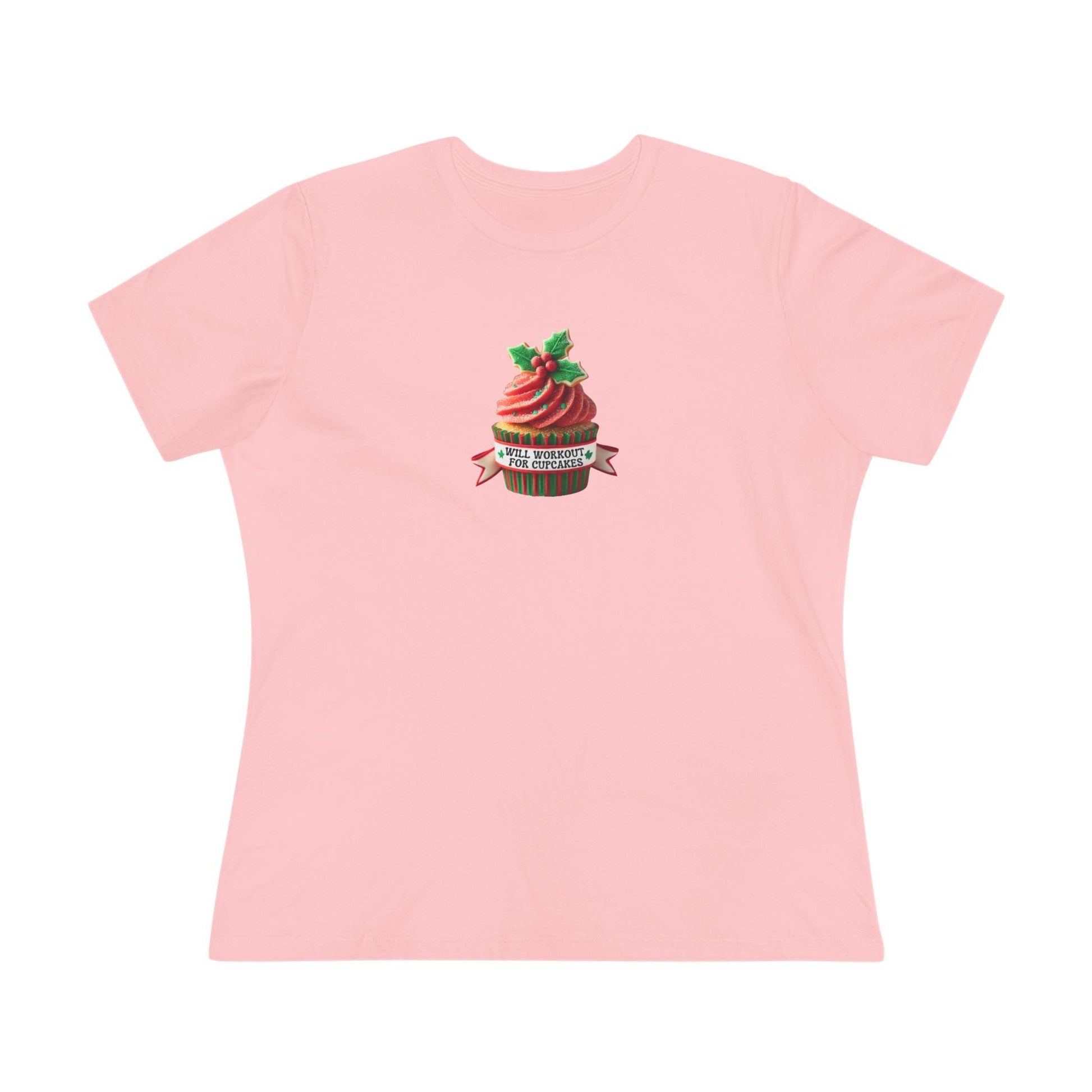 Will Workout for Cupcakes - Christmas Edition - Fuel Your Fitness! 🧁💪🎄 - Women's Softstyle Tee - Whippie's