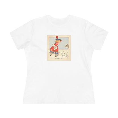 Christmas is Here - Vintage Girl with Poodle - Women's Softstyle Tee - Whippie's