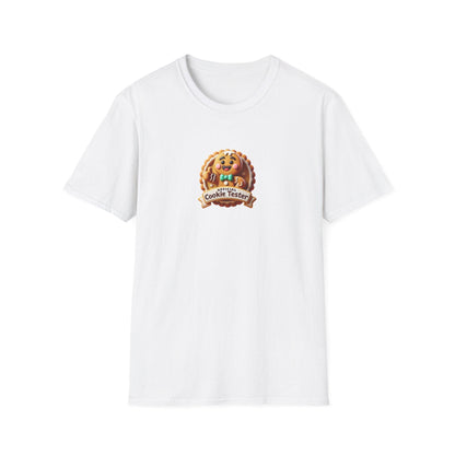 Official Cookie Tester 🍪 – Fun Gingerbread Design with Peeking Gingerbread Man - Unisex Softstyle Tee - Whippie's