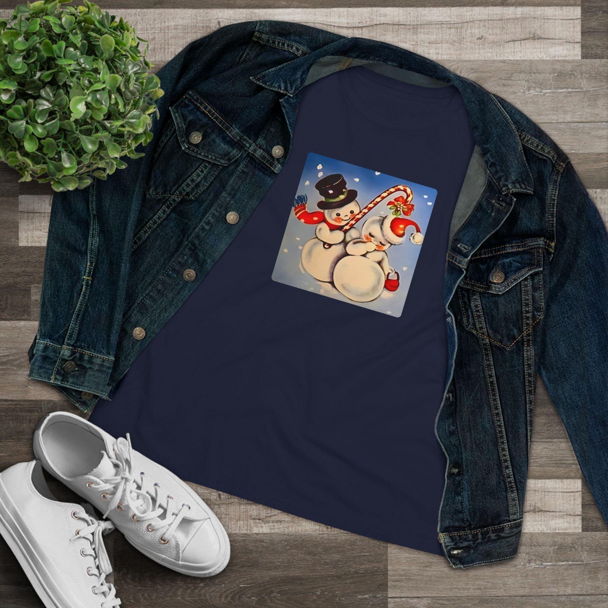 Snow Couple Mistletoe - Women's Softstyle Tee - Whippie's