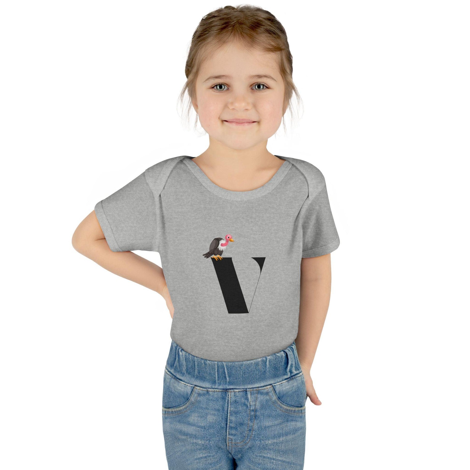 Alphabet Adventures: Letter V - Vivacious Vulture Baby Onesie V is for Vivacious Vulture! - Whippie's