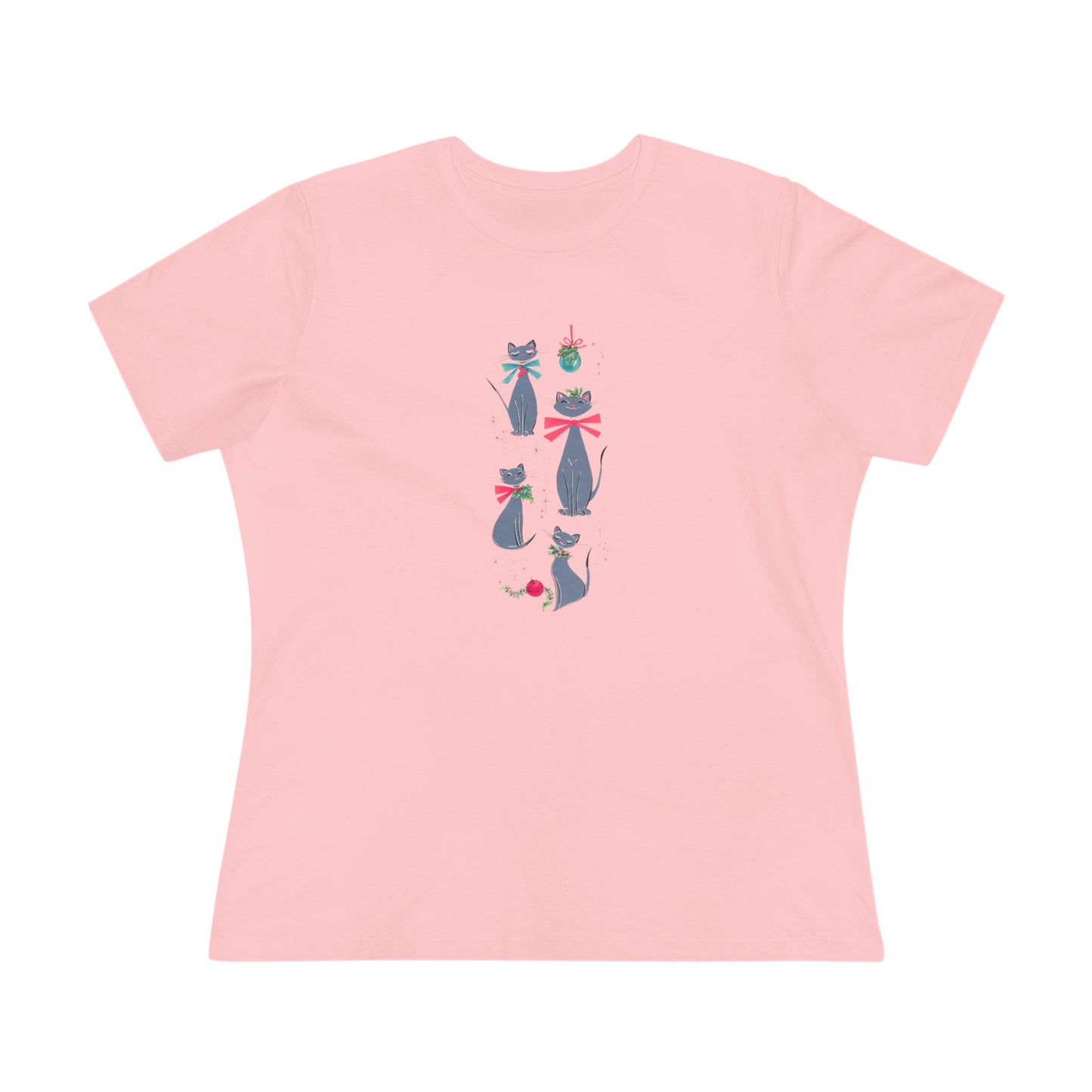 Vintage Christmas Cats Women's Tee - A Purr-fect Holiday Look!