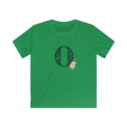 Floral Letters: Letter O - Kids Softstyle Tee - Whippie's