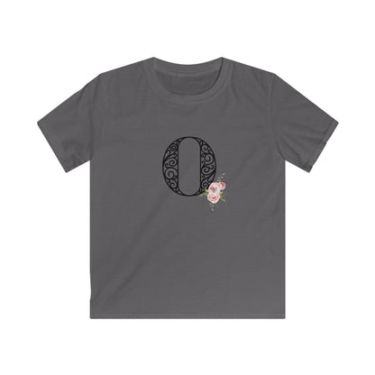 Floral Letters: Letter O - Kids Softstyle Tee - Whippie's