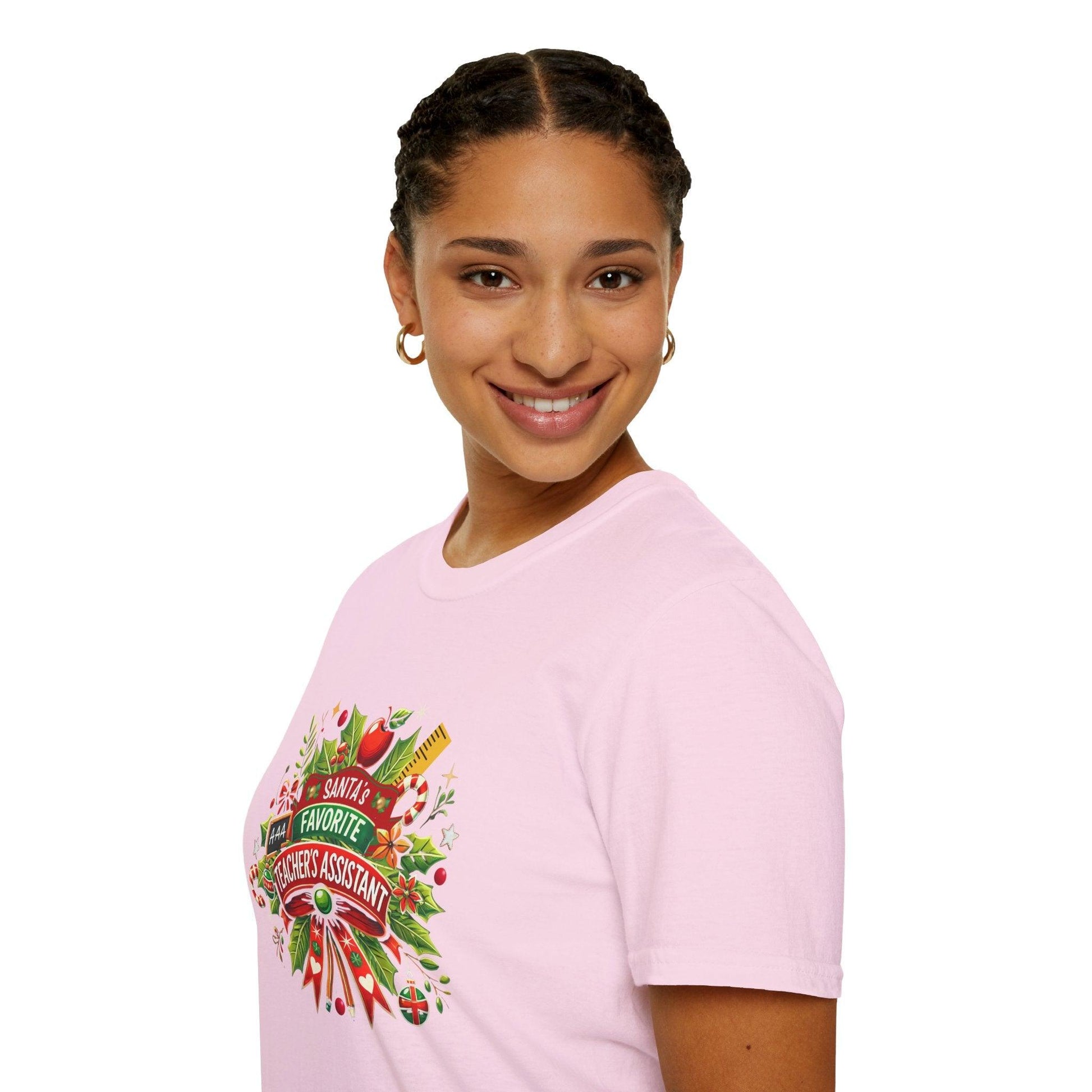 Santa's Favorite Teacher's Assistant - Spreading Holiday Cheer in the Classroom! 🎅🎄 Unisex Tee 🍎🎅 - Whippie's