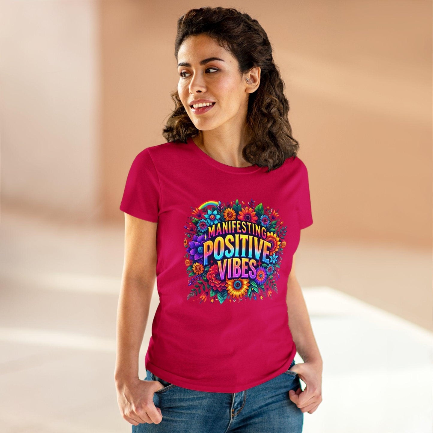✨ Manifesting Positive Vibes 🌈 Women's Tee 🌼 - Whippie's