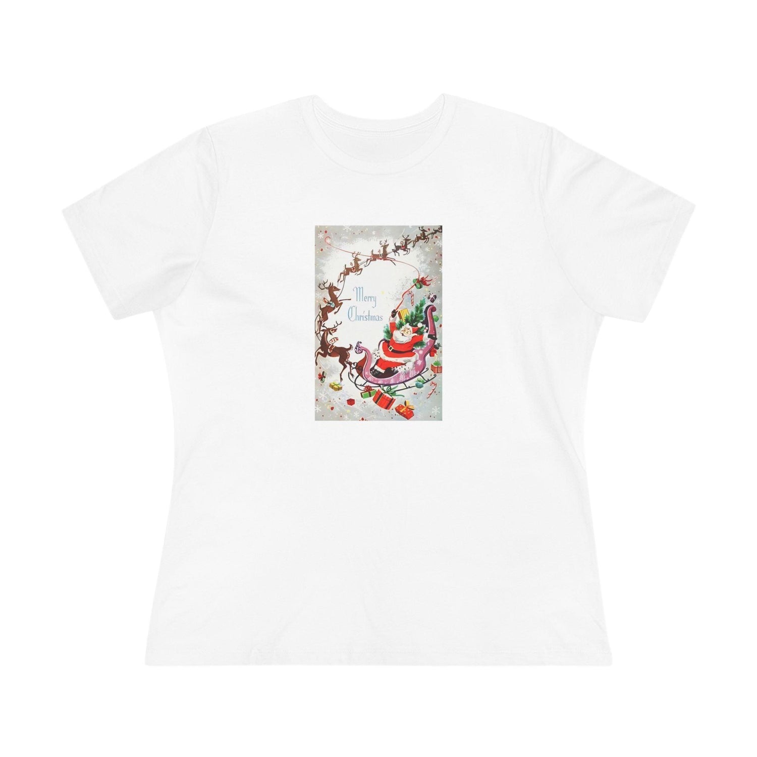 Merry Christmas - Santa and His Sleigh - Women's Tee - Whippie's