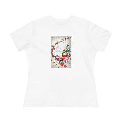 Merry Christmas - Santa and His Sleigh - Women's Tee - Whippie's