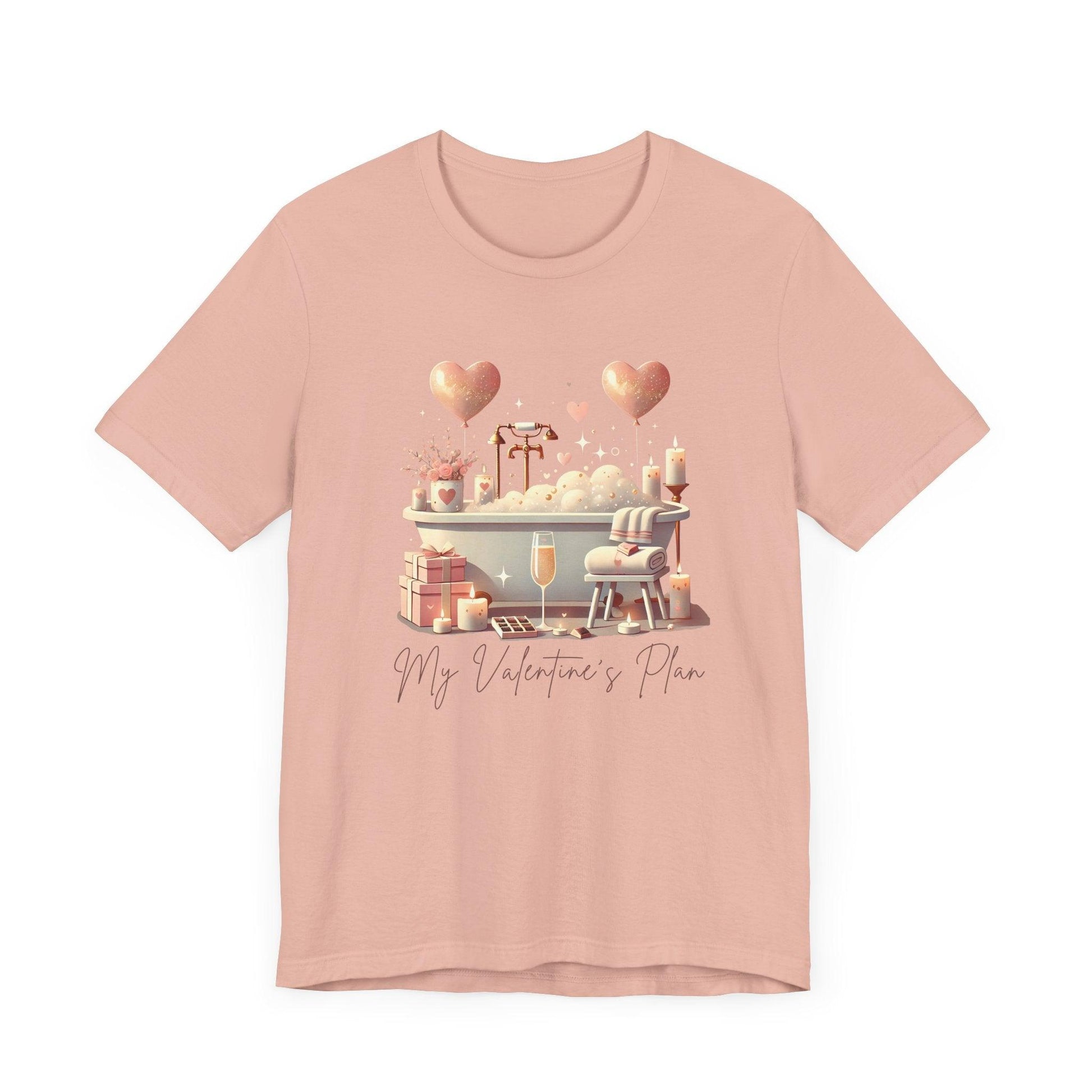 💖 My Valentine's Plan 🛁 Unisex Jersey Tee ✨ Romance, Relaxation, and a Touch of Whimsy! - Whippie's