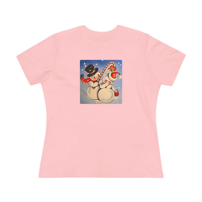 Snow Couple Mistletoe - Women's Softstyle Tee - Whippie's