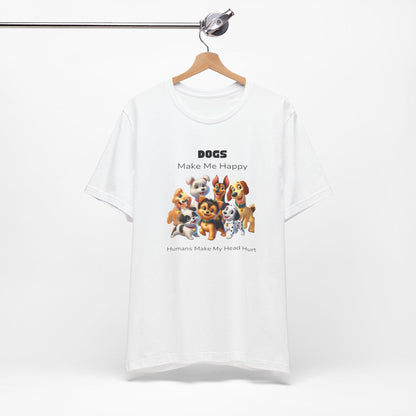 🐶 Dogs Make Me Happy 😊 Unisex Jersey Tee ✨ Pawsitive vibes only! 🐾 - Whippie's
