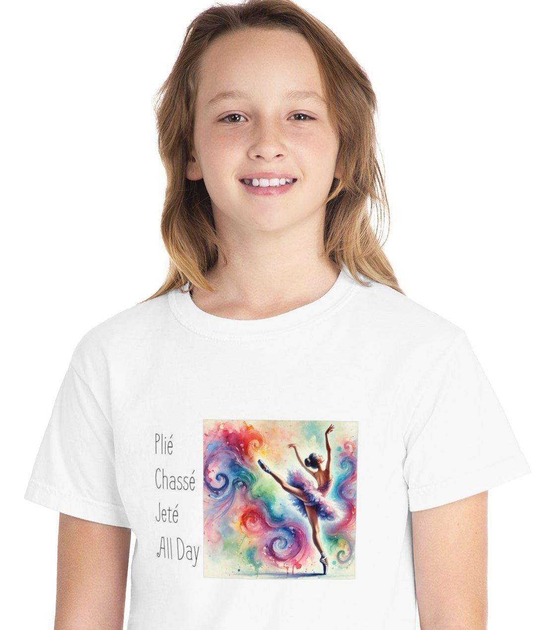 🩰 Plié Chassé Jeté All Day 💃 Youth Midweight Tee ✨ - Whippie's