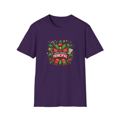 Santa's Favorite School Principal Unisex Tee 🍎🎅 - Whippie's