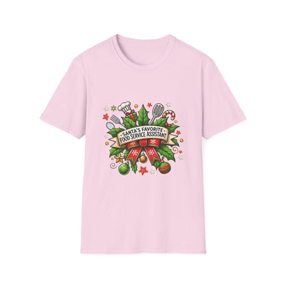 Santa's Favorite School Food Service Assistant Unisex Tee 🍽️🎅 - Whippie's