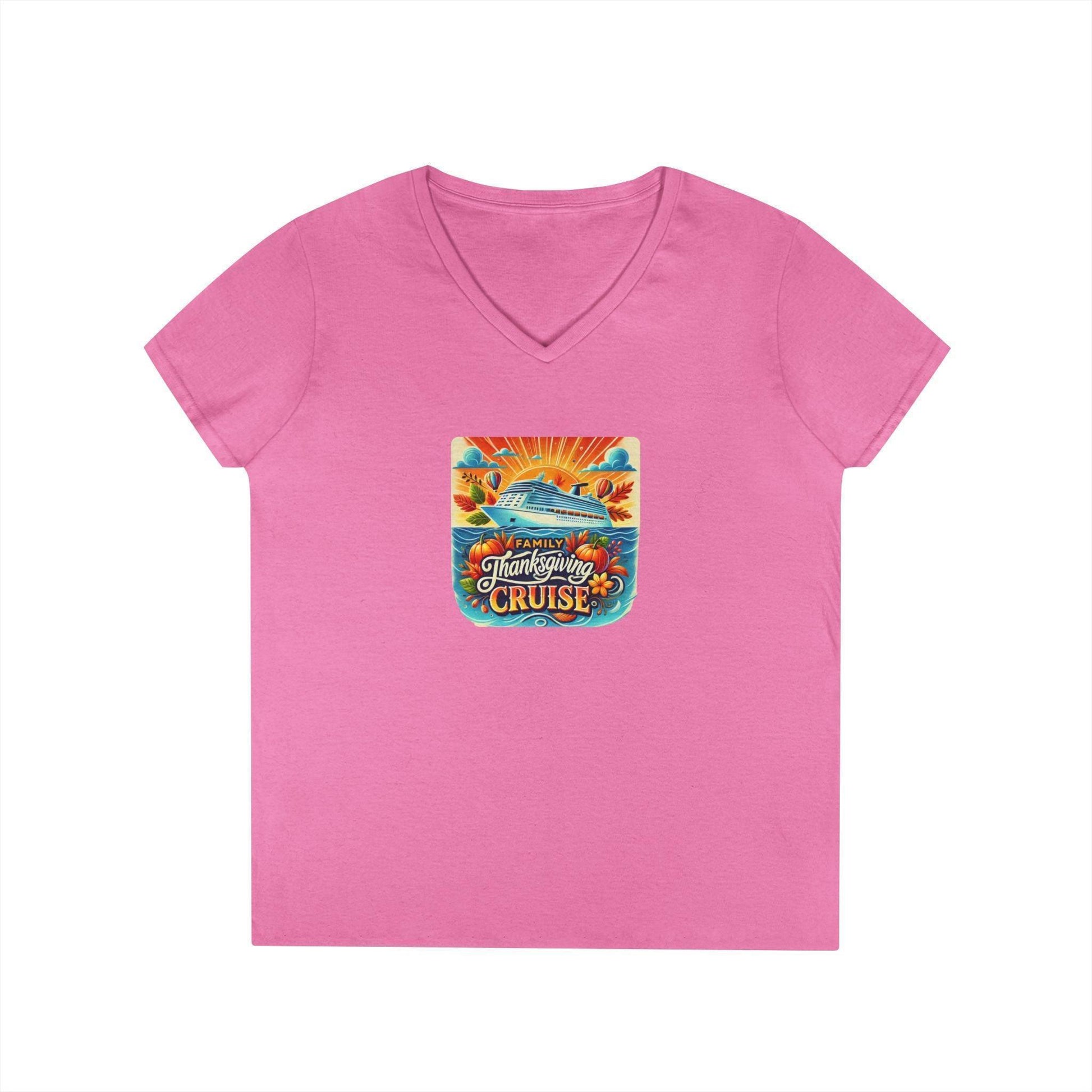 Family Thanksgiving Cruise - Ladies' V-Neck T-Shirt - Personalizable - Whippie's
