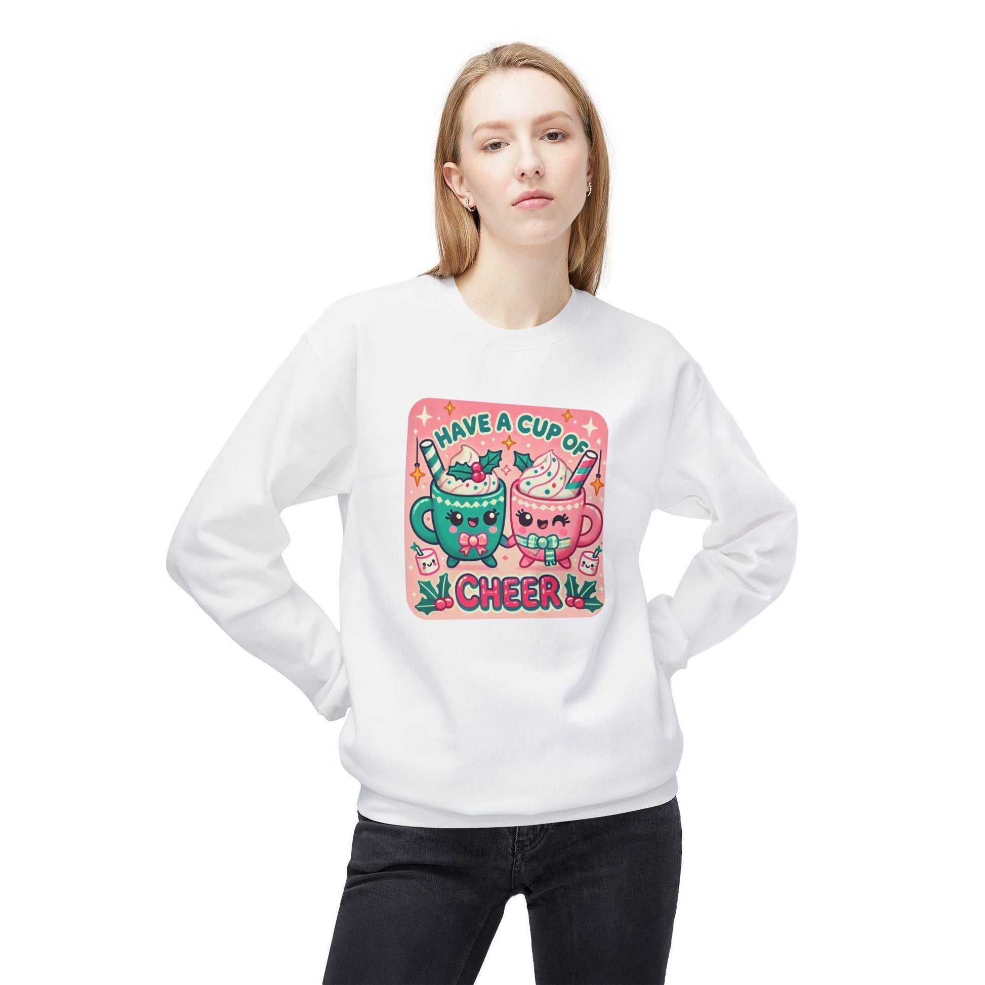 ☕ Have a Cup of Cheer! 😊 Unisex Fleece Sweatshirt ✨ - Whippie's