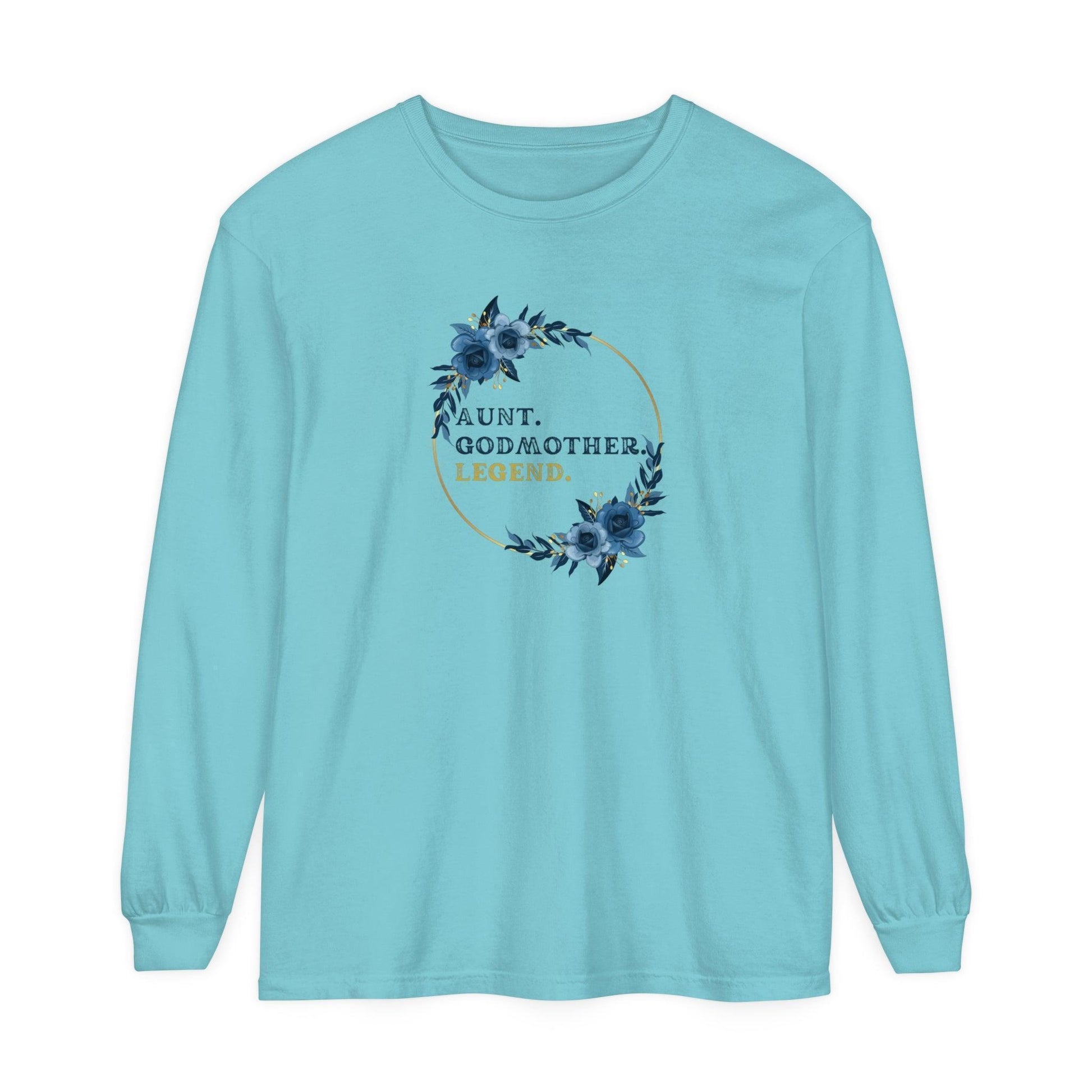 💐 Aunt. Godmother. Legend. Unisex Garment-Dyed Long Sleeve T-Shirt 👑 - Whippie's