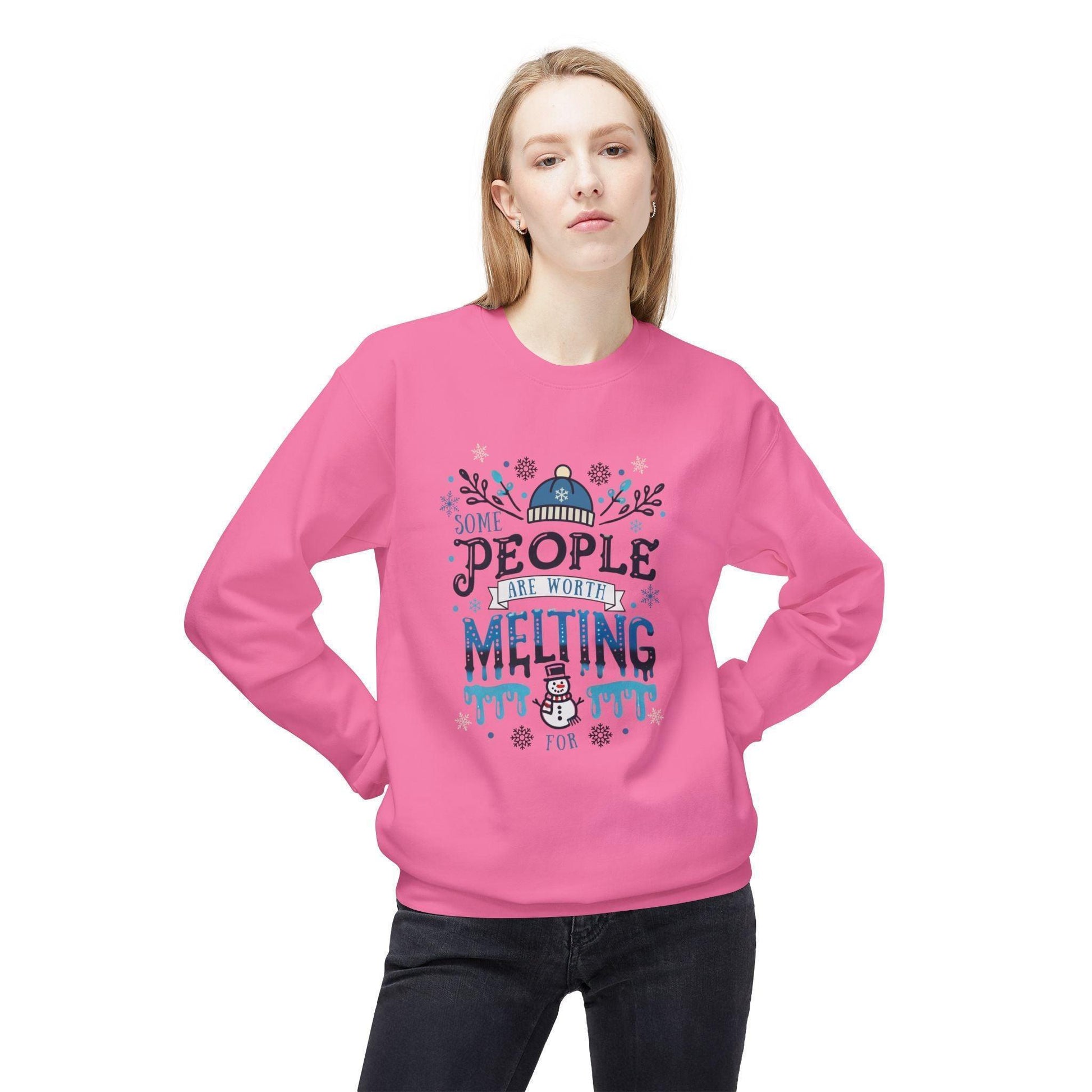 ☃️ Some People are Worth Melting For ❤️ Unisex Fleece Sweatshirt ✨ - Whippie's