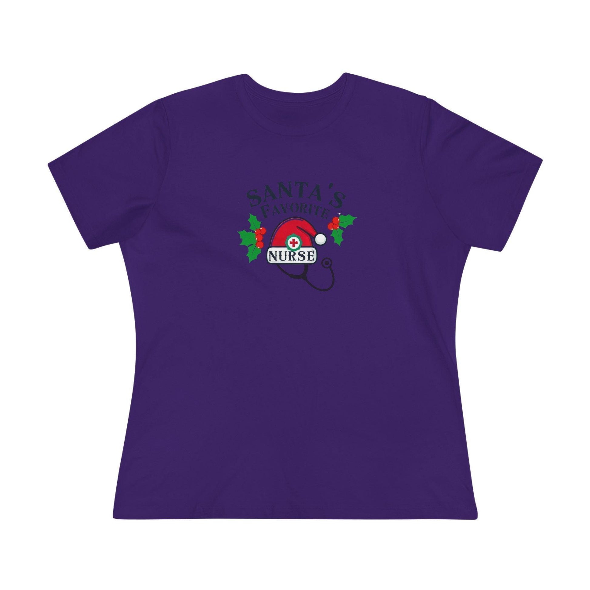 Santa's Favorite Nurse 🎅⚕️ - Stetoscope and Santa Hat 🎁🎄 - Women's Softstyle Tee - Whippie's