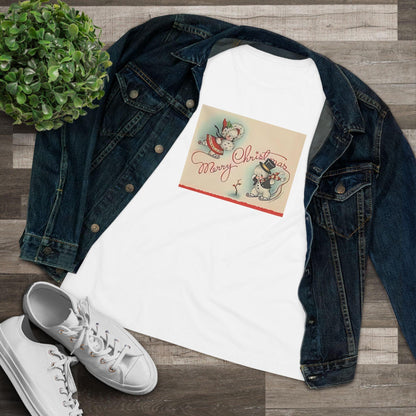 Merry Christmas Skating Snow Couple - Women's Tee - Whippie's