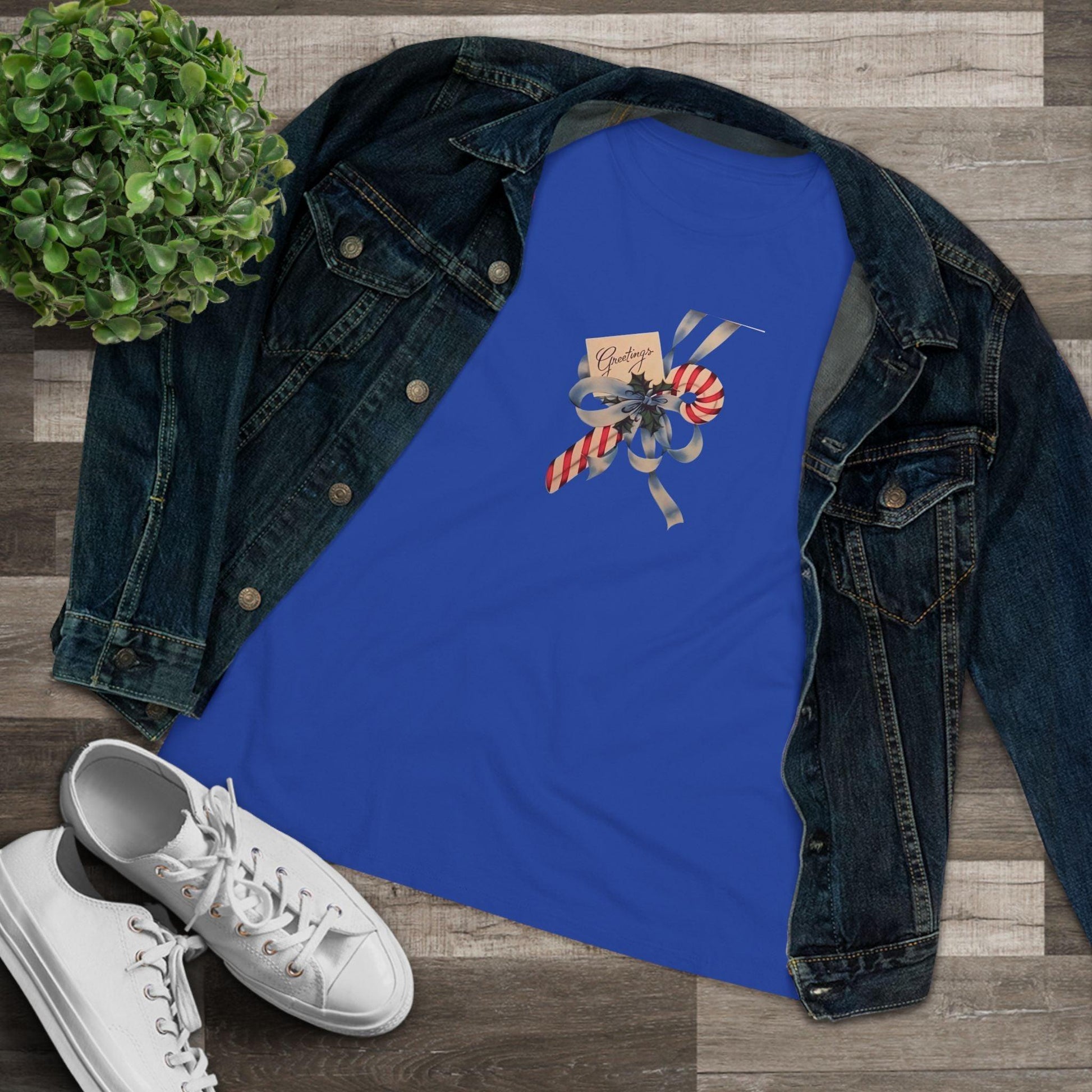 Candy Cane Greetings - Women's Softstyle Tee - Whippie's