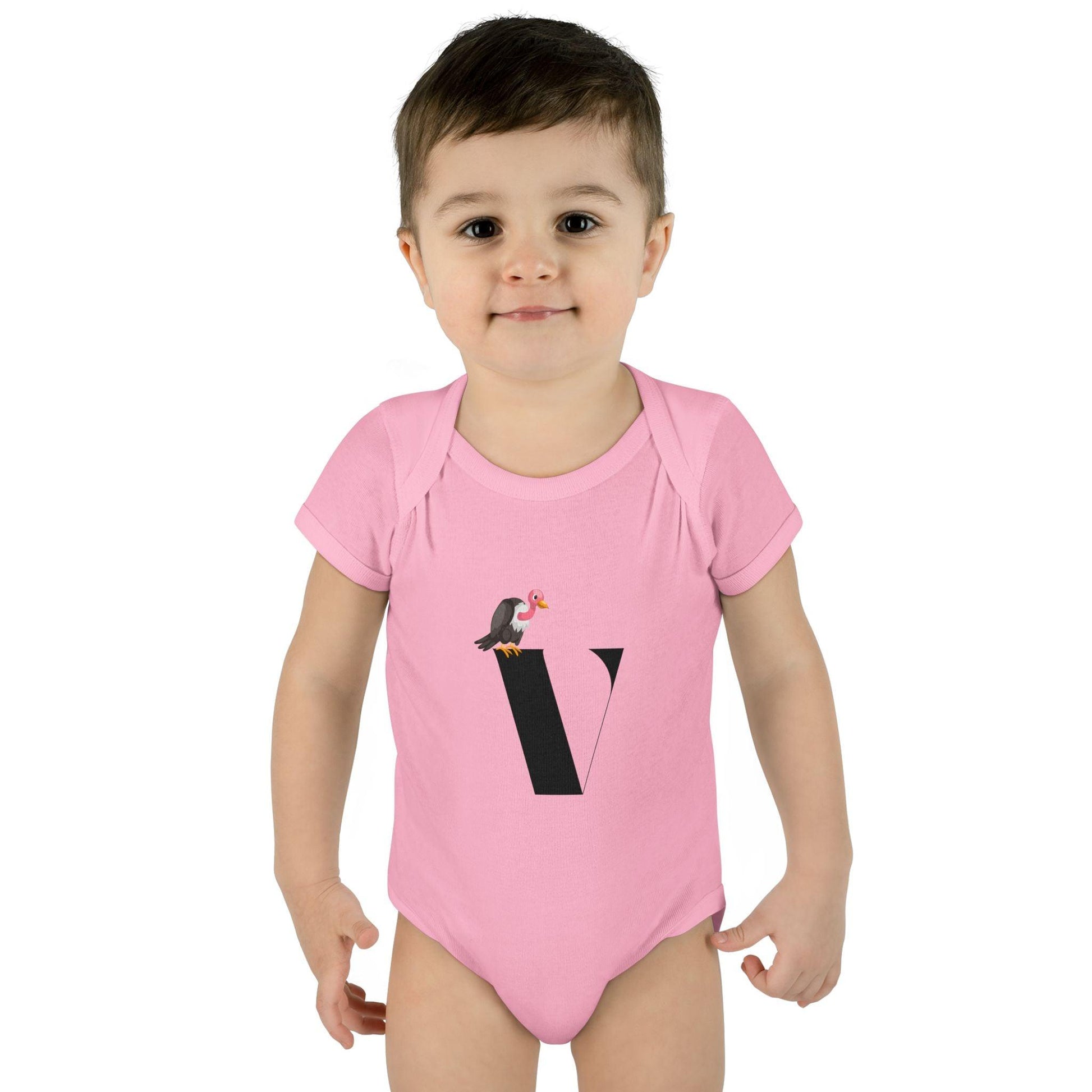 Alphabet Adventures: Letter V - Vivacious Vulture Baby Onesie V is for Vivacious Vulture! - Whippie's