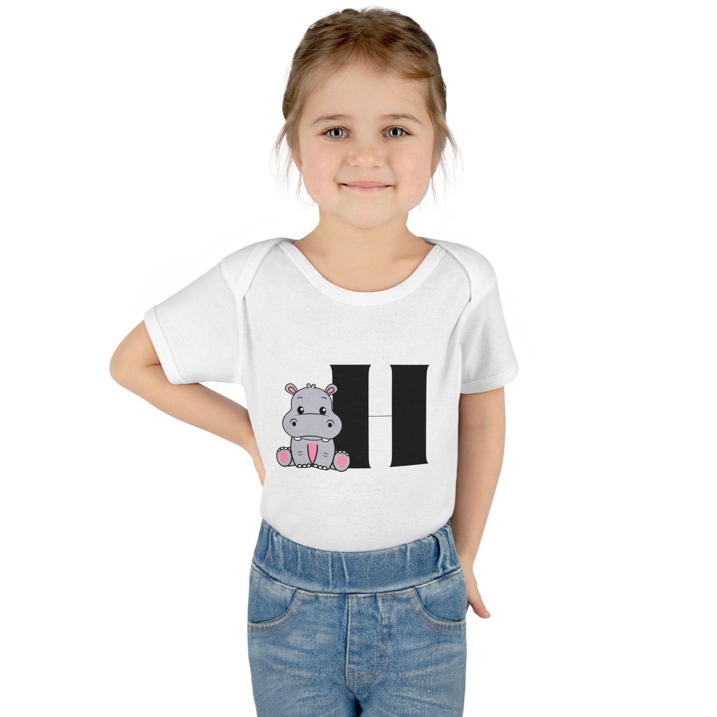 Alphabet Adventures: Letter H - Happy Hippo Baby Onesie H is for Happy Hippo! - Whippie's