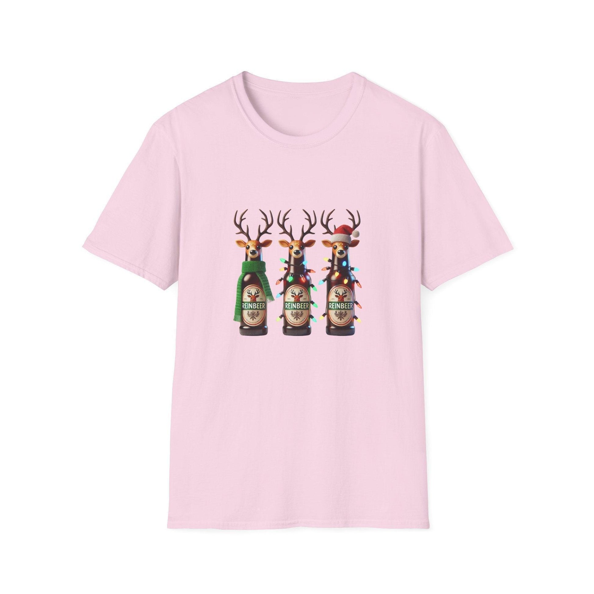 Reinbeer: 'Tis the Season to be Drinking! 🍻🦌🎄 - Unisex Softstyle T-shirt - Whippie's