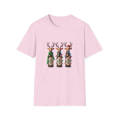 Reinbeer: 'Tis the Season to be Drinking! 🍻🦌🎄 - Unisex Softstyle T-shirt - Whippie's