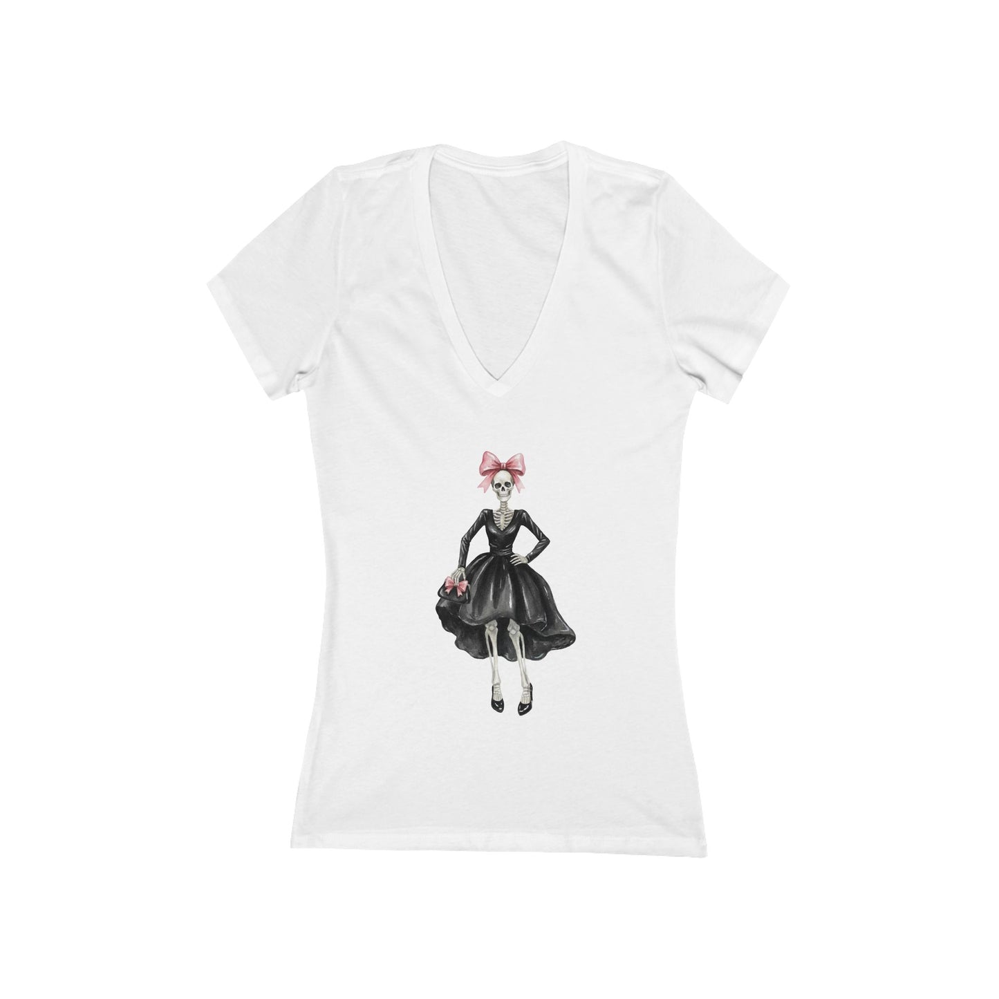 Skeleton Fashionista Women's Deep V-Neck Tee