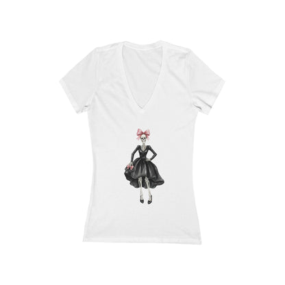 Skeleton Fashionista Women's Deep V-Neck Tee